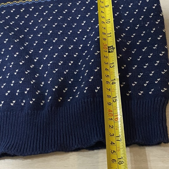 Crewcuts Boys Fair Isle Polar Bear Sweater Navy Blue 100% Cotton Size S 6-7 - Picture 9 of 9